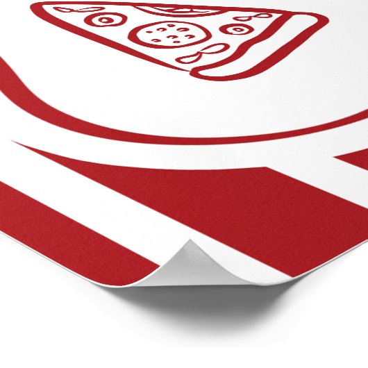 Red Stripes Italiaans Ciao Baby Baby shower Welkom Poster (Hoek)