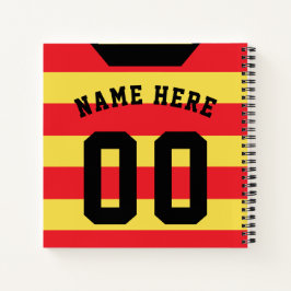Red Stripes Jersey Sjabloon Notitieboek, Voetbal Notitieboek