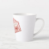 Red Stripes Jolly Christmas Snowman Latte Mok (Rechts)