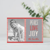 Red Stripes Kaart met kerstmis (Staand voorkant)