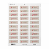 Red Stripes kerstboomvakantie Adres label (Full Sheet)