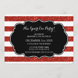 Red Stripes Nieuwjaarsfeest Uitnodiging