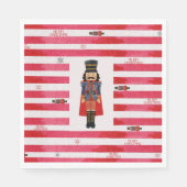 Red Stripes Notenkraker Kerst Papier Servetten (Voorkant)