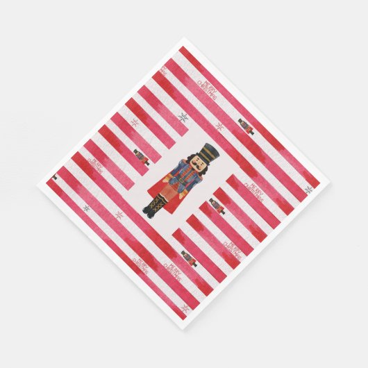 Red Stripes Notenkraker Kerst Papier Servetten (Hoek)