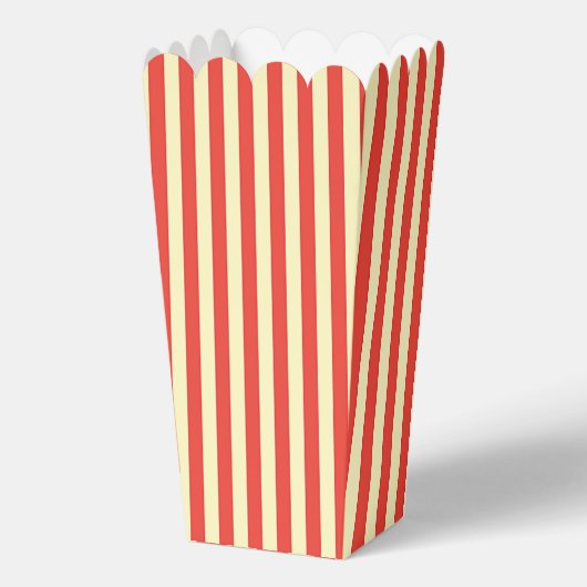 Red Stripes Popcorn verjaardagsfeestje Bedankdoosjes (Achterkant)