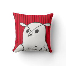 Red Stripes Woodland Animal Art Cute Owl