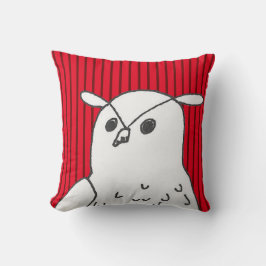 Red Stripes Woodland Animal Art Cute Owl Kussen