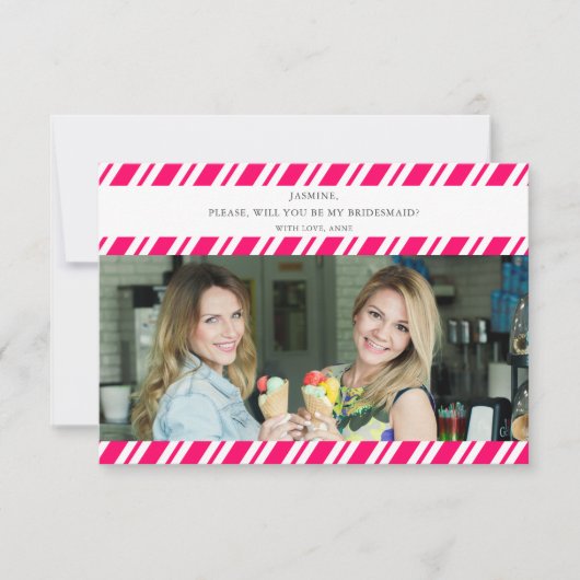 Red Stripes zal mijn Bridesmaid foto naam zijn (Voorkant)