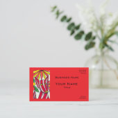 Red Stripped Dog Business Cards Visitekaartje (Staand voorkant)