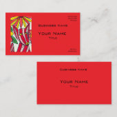 Red Stripped Dog Business Cards Visitekaartje (Voorkant / Achterkant)
