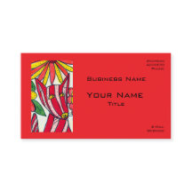Red Stripped Dog Business Cards