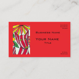 Red Stripped Dog Business Cards Visitekaartje