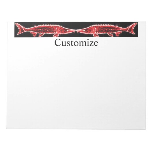 Red sturgeons Thunder_Cove zwart Notitieblok (Voorkant)