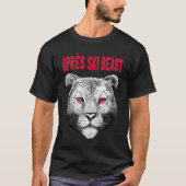 Red Style Apres Ski Snow Leopard T-shirt (Voorkant)