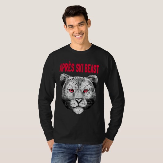 Red Style Apres Ski Snow Leopard T-shirt (Voorkant volledig)