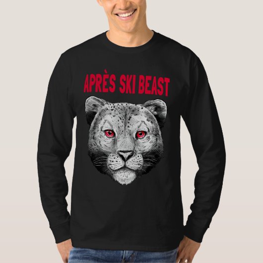 Red Style Apres Ski Snow Leopard T-shirt (Voorkant)