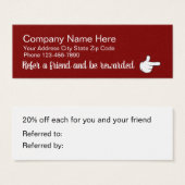 Red Stylish Customer Referral beloont Kaarten Mini Visitekaartjes (Voorkant /achterkant)