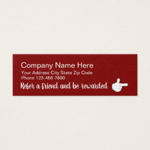 Red Stylish Customer Referral beloont Kaarten Mini Visitekaartjes