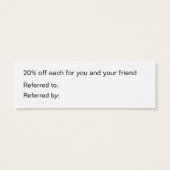 Red Stylish Customer Referral beloont Kaarten Mini Visitekaartjes (Achterkant)