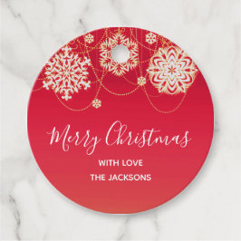 Red Stylish Merry kerst Bedankjes Labels