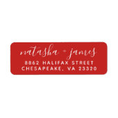 Red Stylish Script Return Address Etiket (Voorkant)