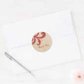 Red Stylish Swirls Dank je Stickers (Envelop)