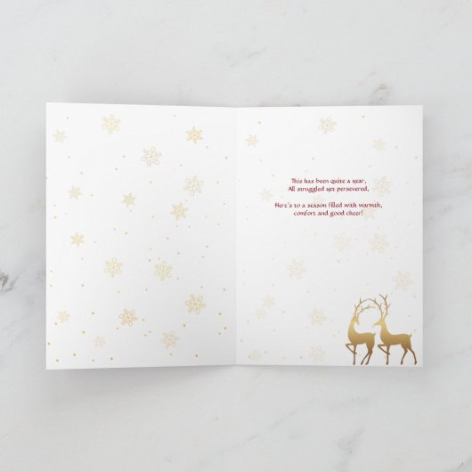 Red Stylized Xmas Trees Bedrijfs Groet Invitati (Binnen)