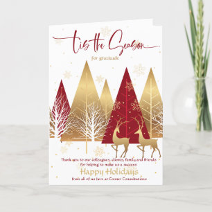 Red Stylized Xmas Trees Bedrijfs Groet Invitati