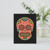 Red Sugar Skull Poscard Briefkaart (Staand voorkant)