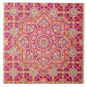 Red Sultan Ottoman Pattern keramische Tegel Tegeltje (Voorkant)