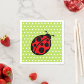 Red Summer Ladybug Picnic Party Napkins Servetten (Insitu)