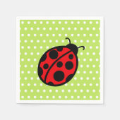 Red Summer Ladybug Picnic Party Napkins Servetten (Voorkant)