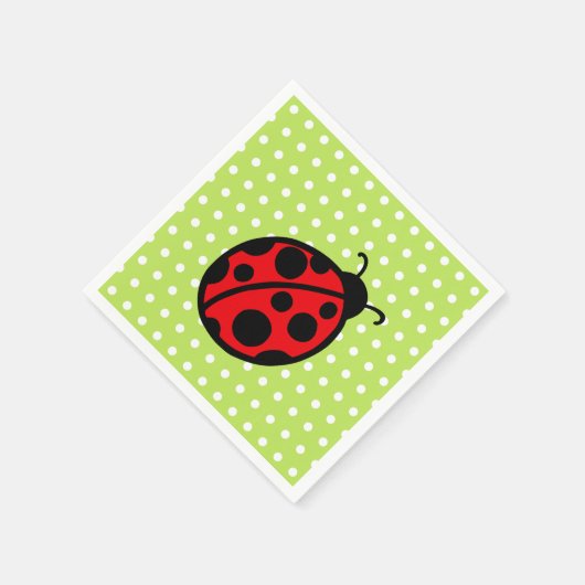 Red Summer Ladybug Picnic Party Napkins Servetten (Hoek)