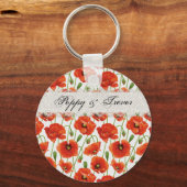 Red Summer Poppy Sleutelhanger (Voorkant)