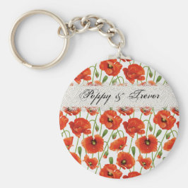 Red Summer Poppy Sleutelhanger