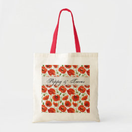 Red Summer Poppy Tote Bag