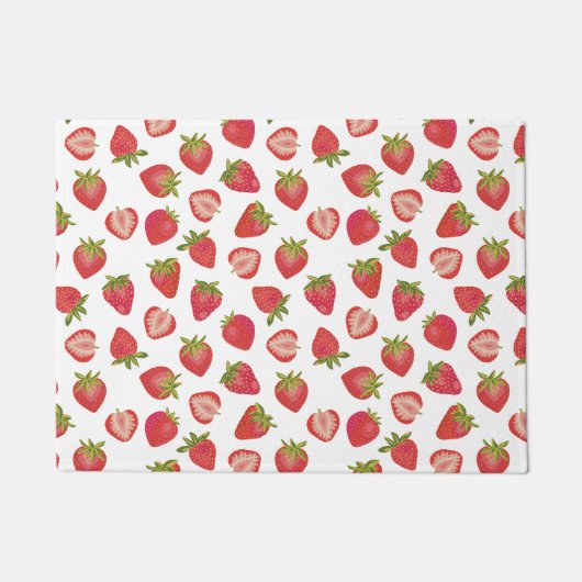 Red Summer Strawberry Pattern Deurmat (Voorkant)