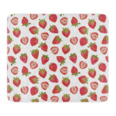 Red Summer Strawberry Pattern Snijplank (Voorkant)