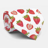 Red Summer Strawberry Pattern Stropdas (Opgerold)