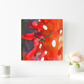 Red Sun Abstract door Amy Vangsgard Vierkante Klok (Huis)