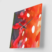 Red Sun Abstract door Amy Vangsgard Vierkante Klok (Hoek)