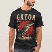 Red Sun Alligator | Reptile Predator Portrait T-shirt (Voorkant)
