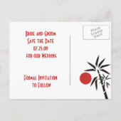 Red Sun Bewaar de datum Briefkaarten (Achterkant)