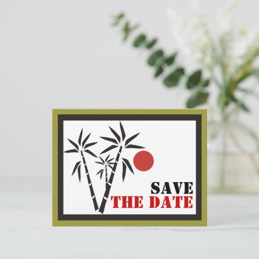 Red Sun Bewaar de datum Briefkaarten (Staand voorkant)