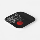 Red sun black white zen papieren bordje (Gebogen)