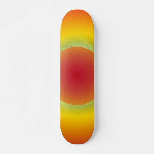 Red Sun Blue Swirl Skateboard (Voorkant)