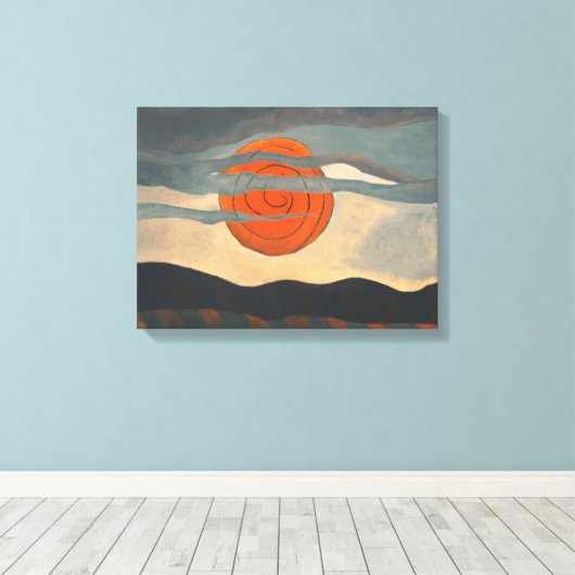 Red Sun door Arthur Dove Canvas Afdruk (Insitu (Houten vloer))