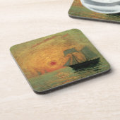 Red Sun door Maxime Maufra,  impressionisme Bier Onderzetter (Linkerzijde)