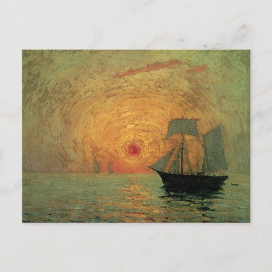 Red Sun door Maxime Maufra, impressionisme Briefkaart (Voorkant)