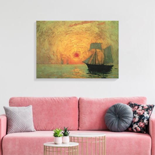 Red Sun door Maxime Maufra, impressionisme Canvas Afdruk (Insitu (Woonkamer))